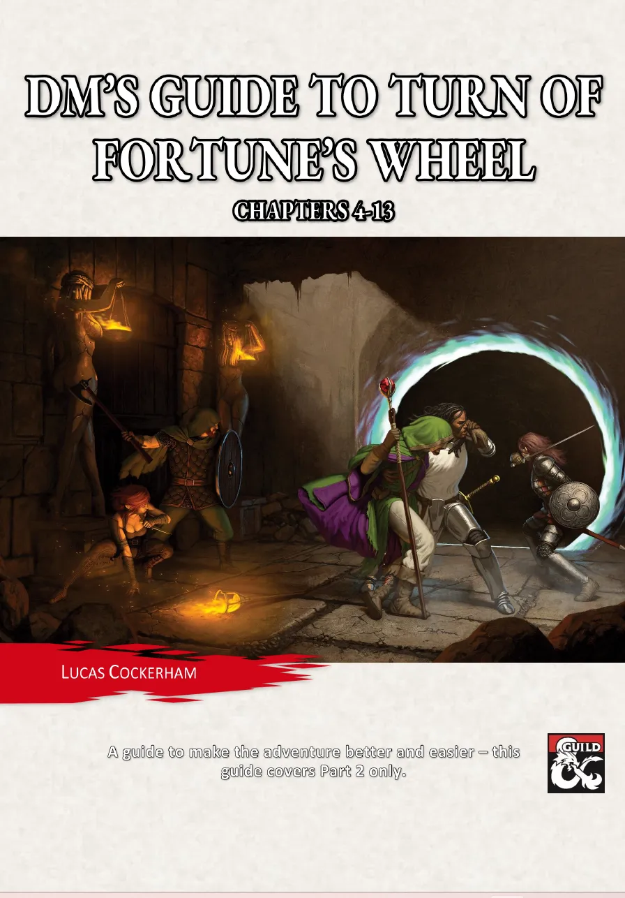 Characters contend with a portal on the cover of the guide Cover page with art by Dean Spencer